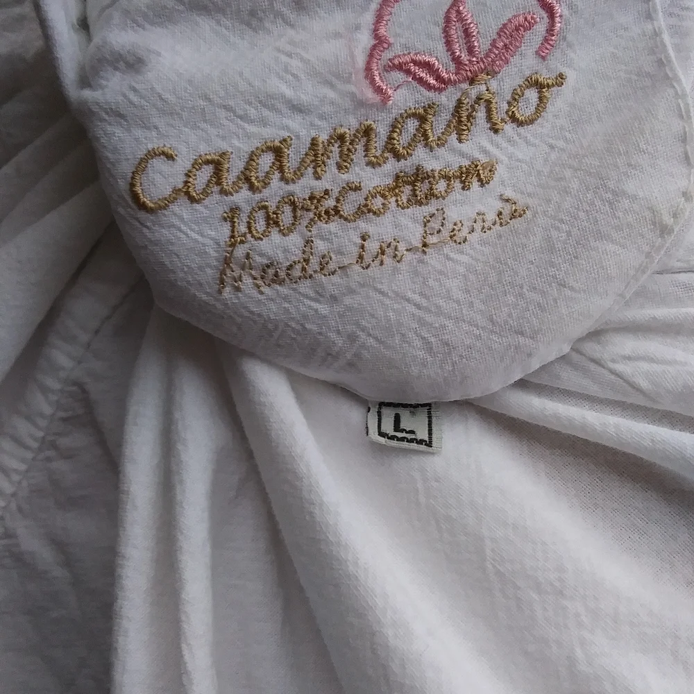 NWOT "Caamano" white button down designer top - Picture 8 of 8
